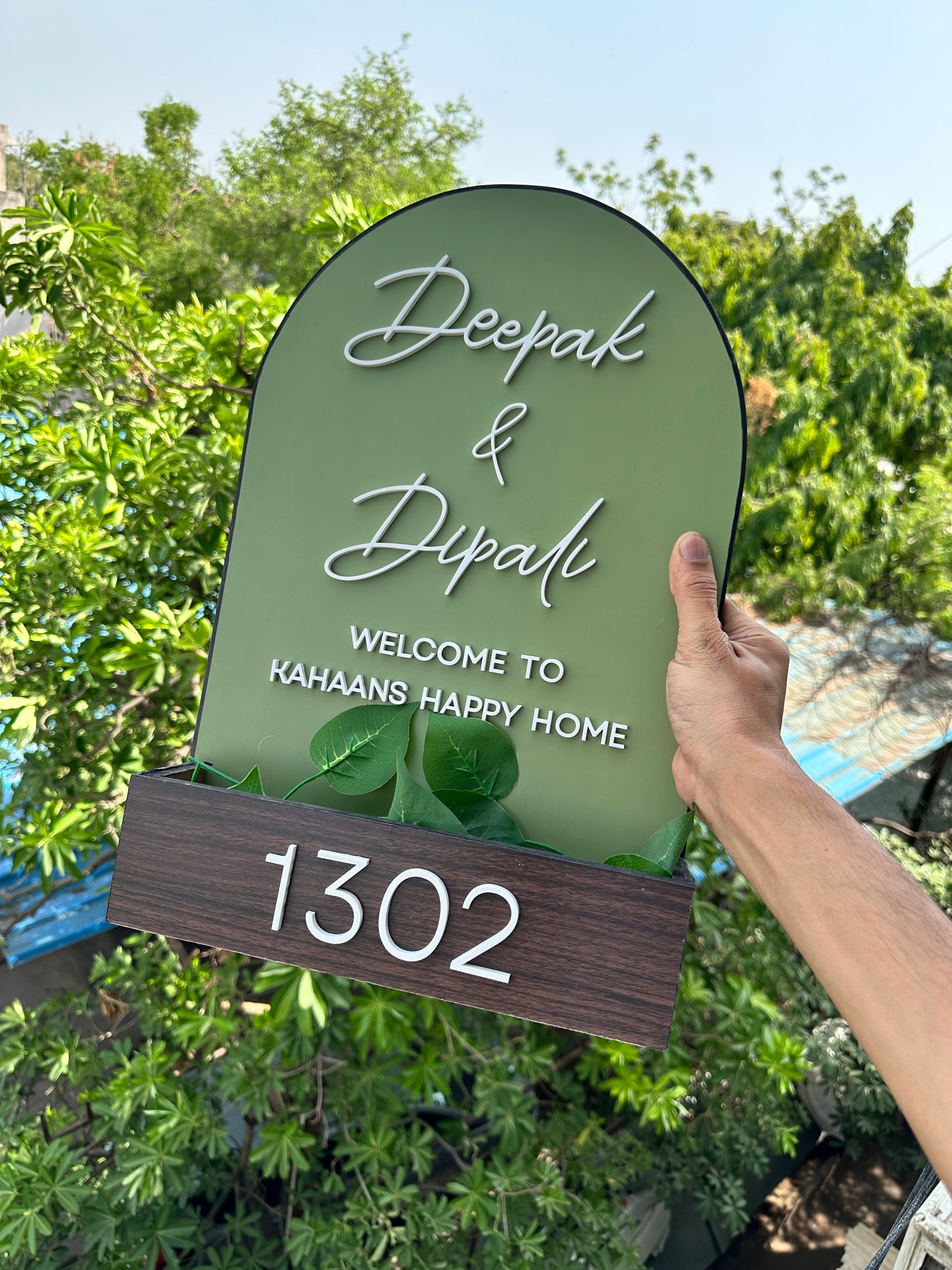 Floral Name Plate