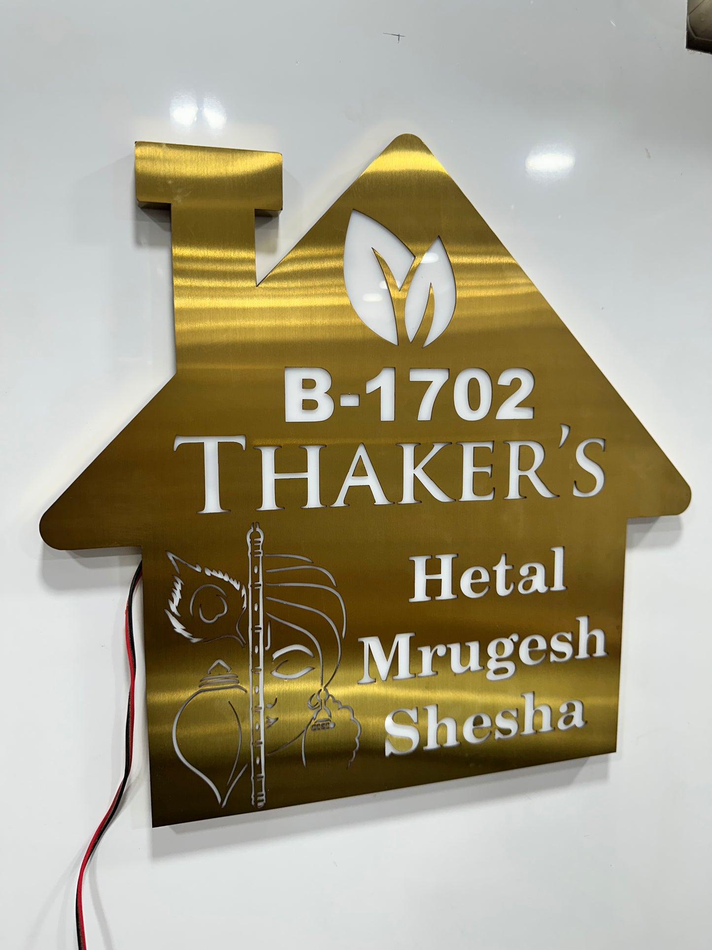 SS gold LED nameplate
