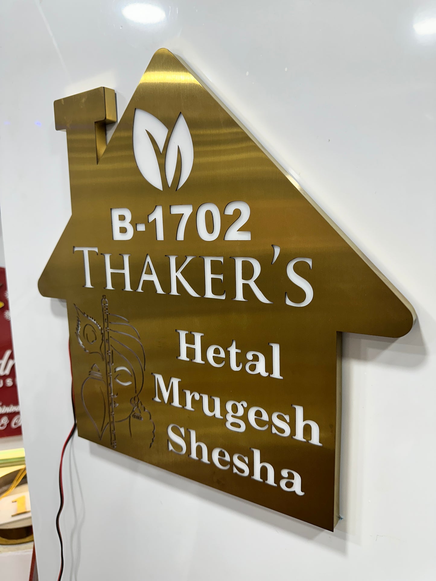 SS gold LED nameplate