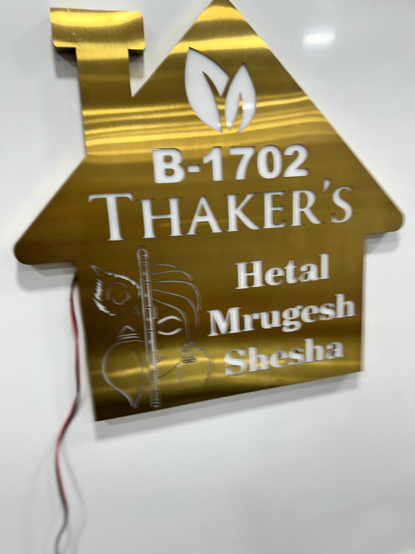 SS gold LED nameplate