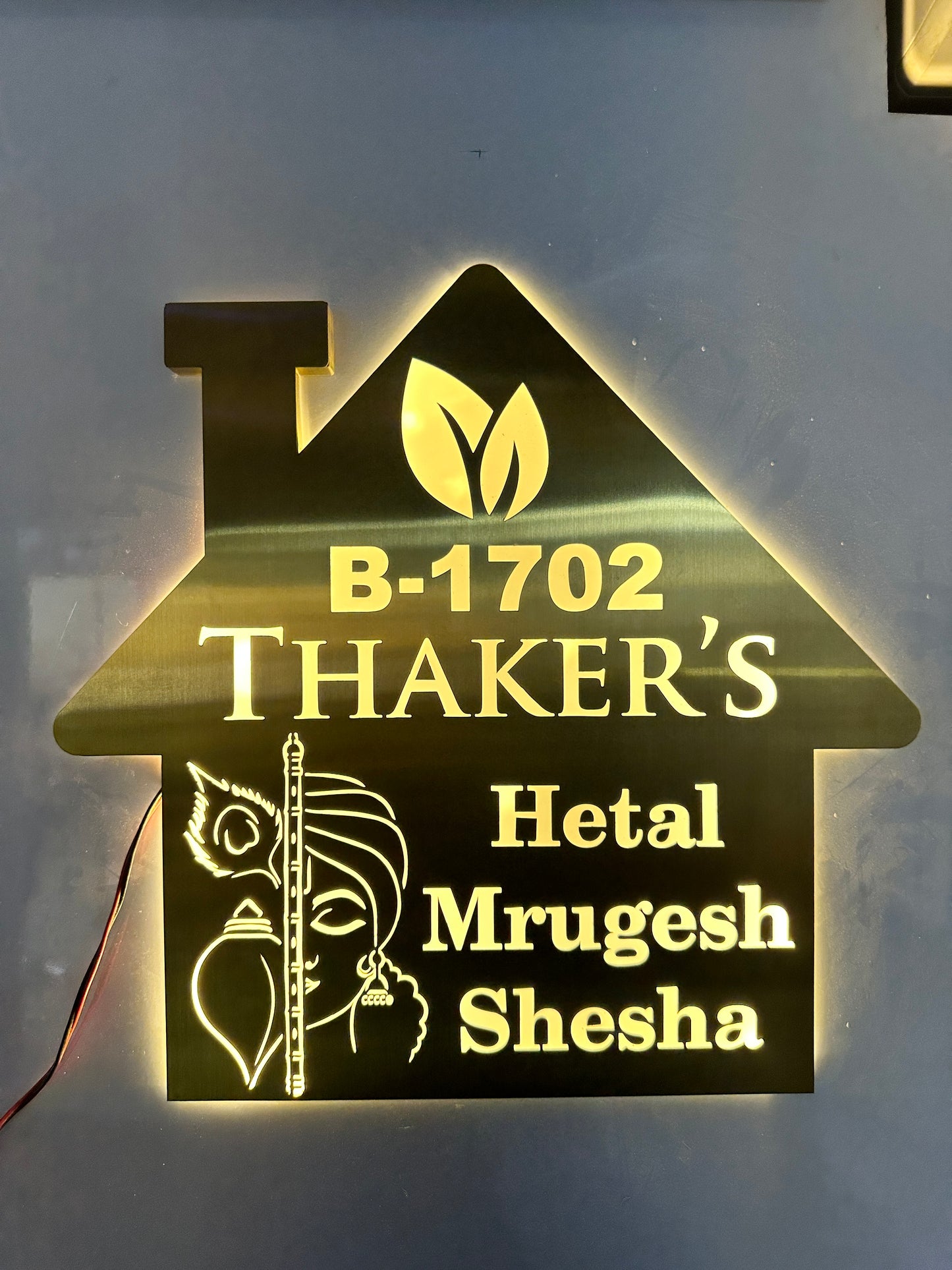 SS gold LED nameplate