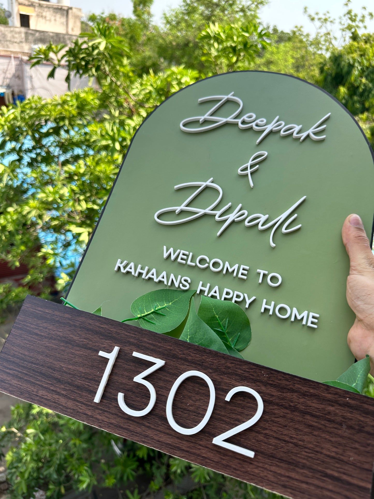 Floral Name Plate