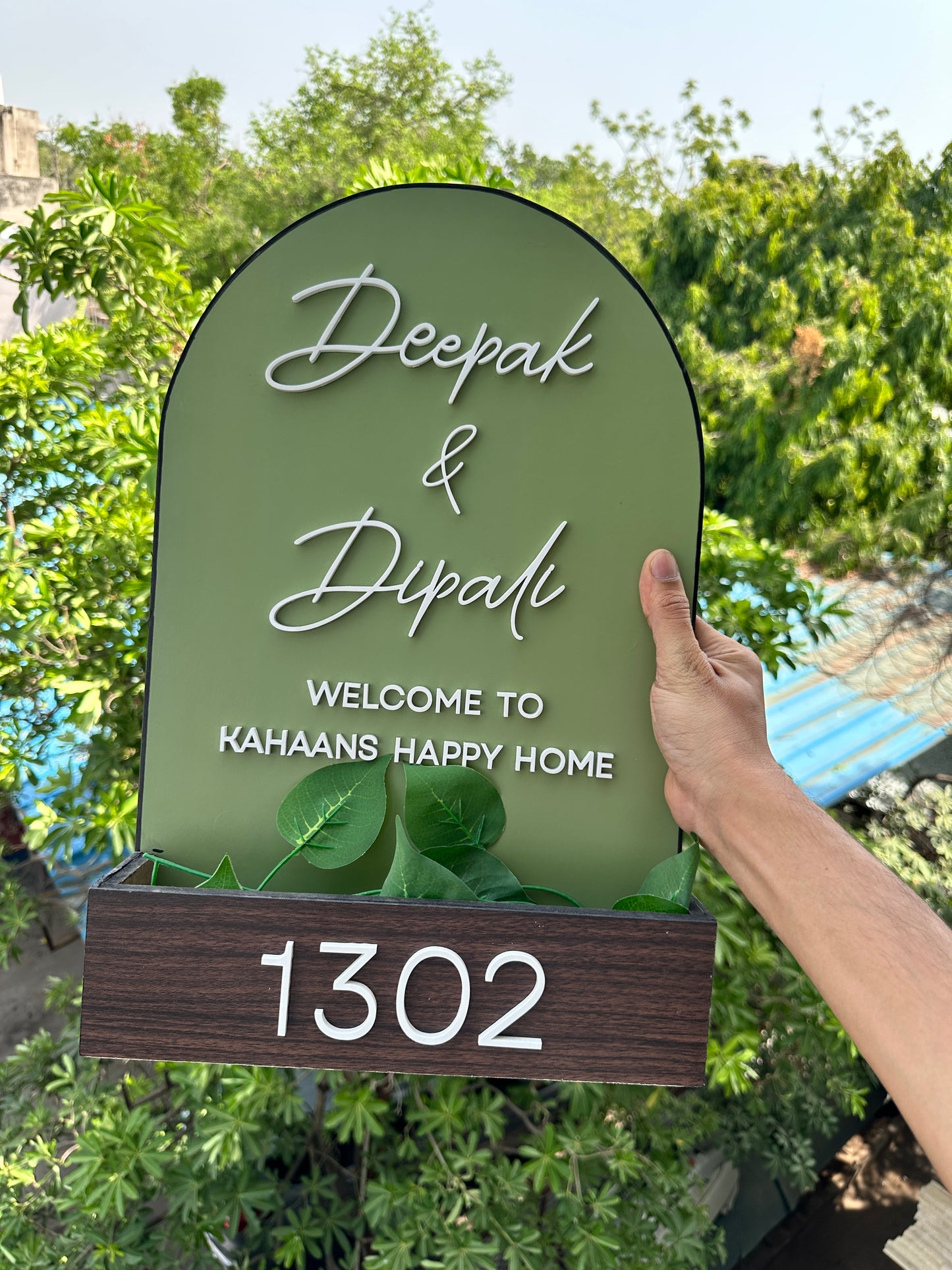 Floral Name Plate