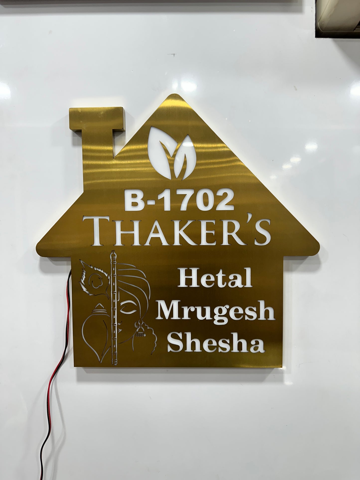 SS gold LED nameplate