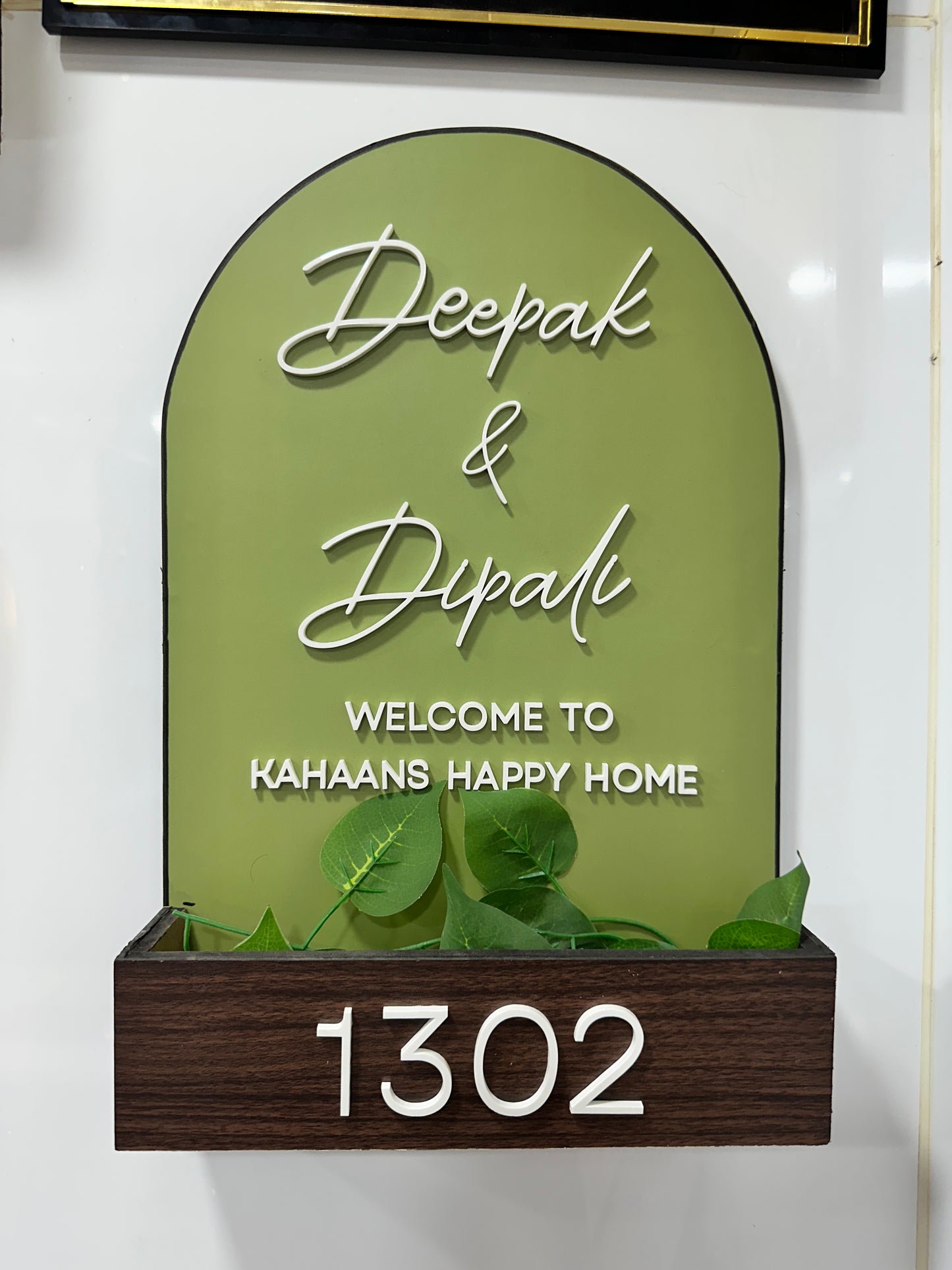 Floral Name Plate