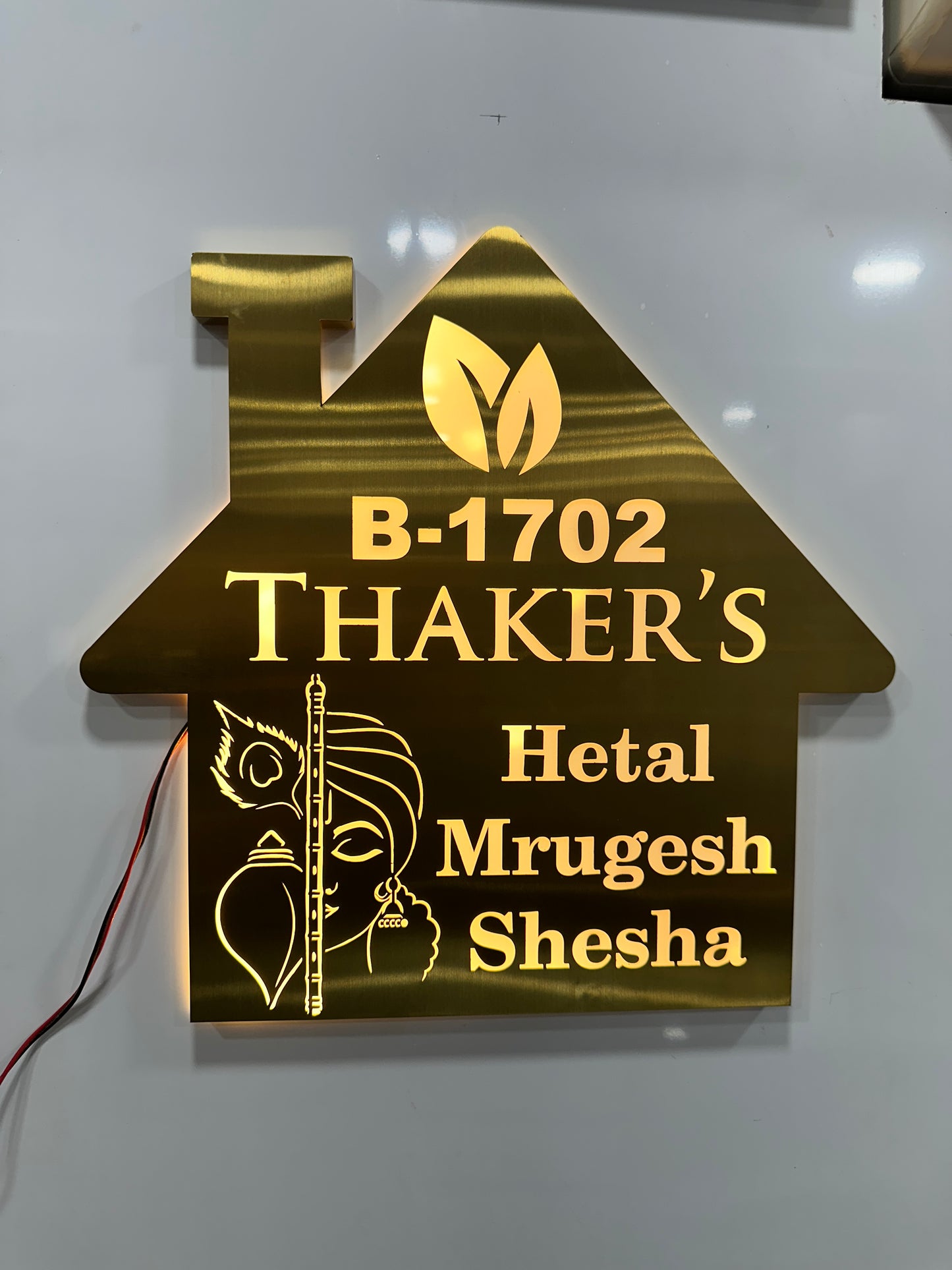 SS gold LED nameplate