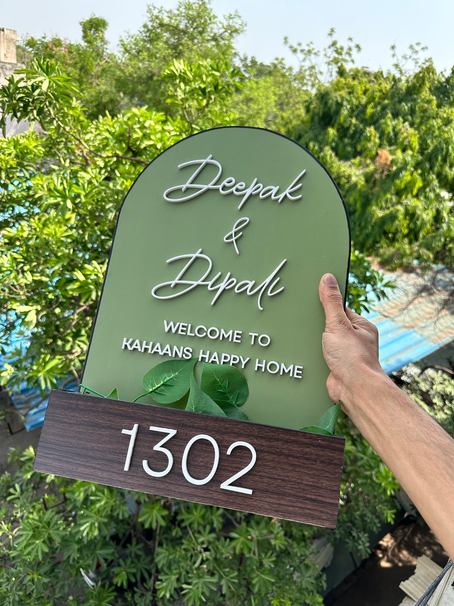 Floral Name Plate