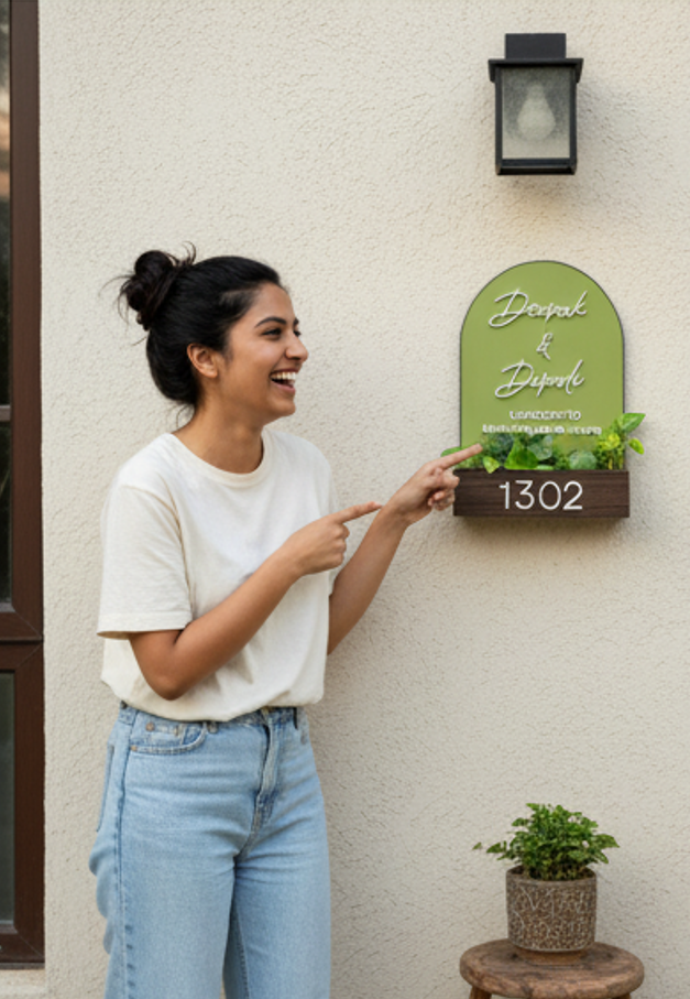 Floral Name Plate