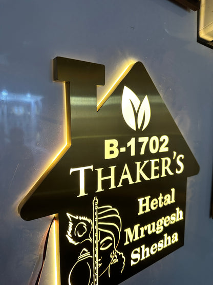 SS gold LED nameplate