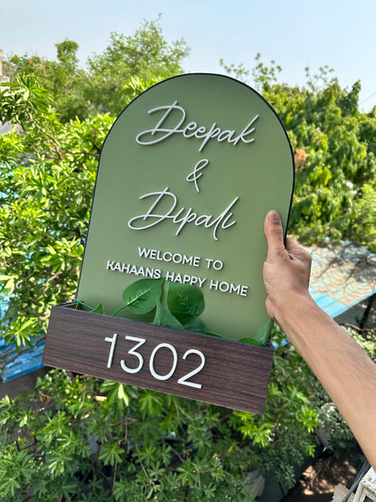 Floral Name Plate