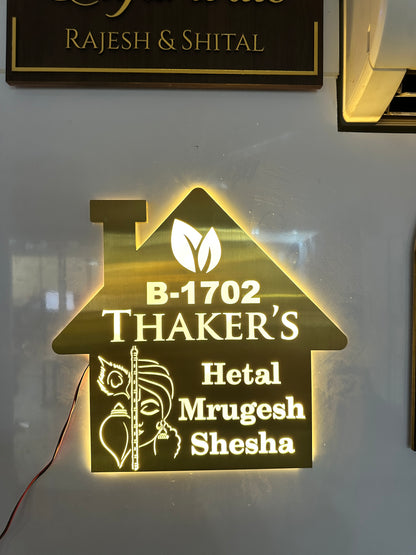 SS gold LED nameplate