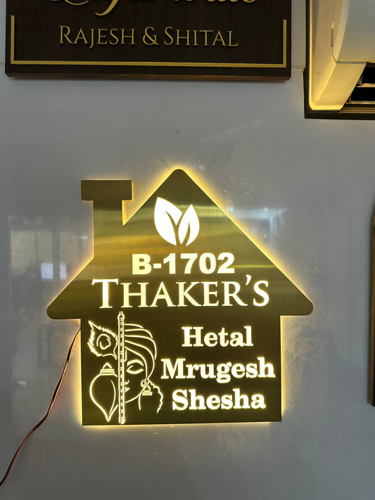 SS gold LED nameplate