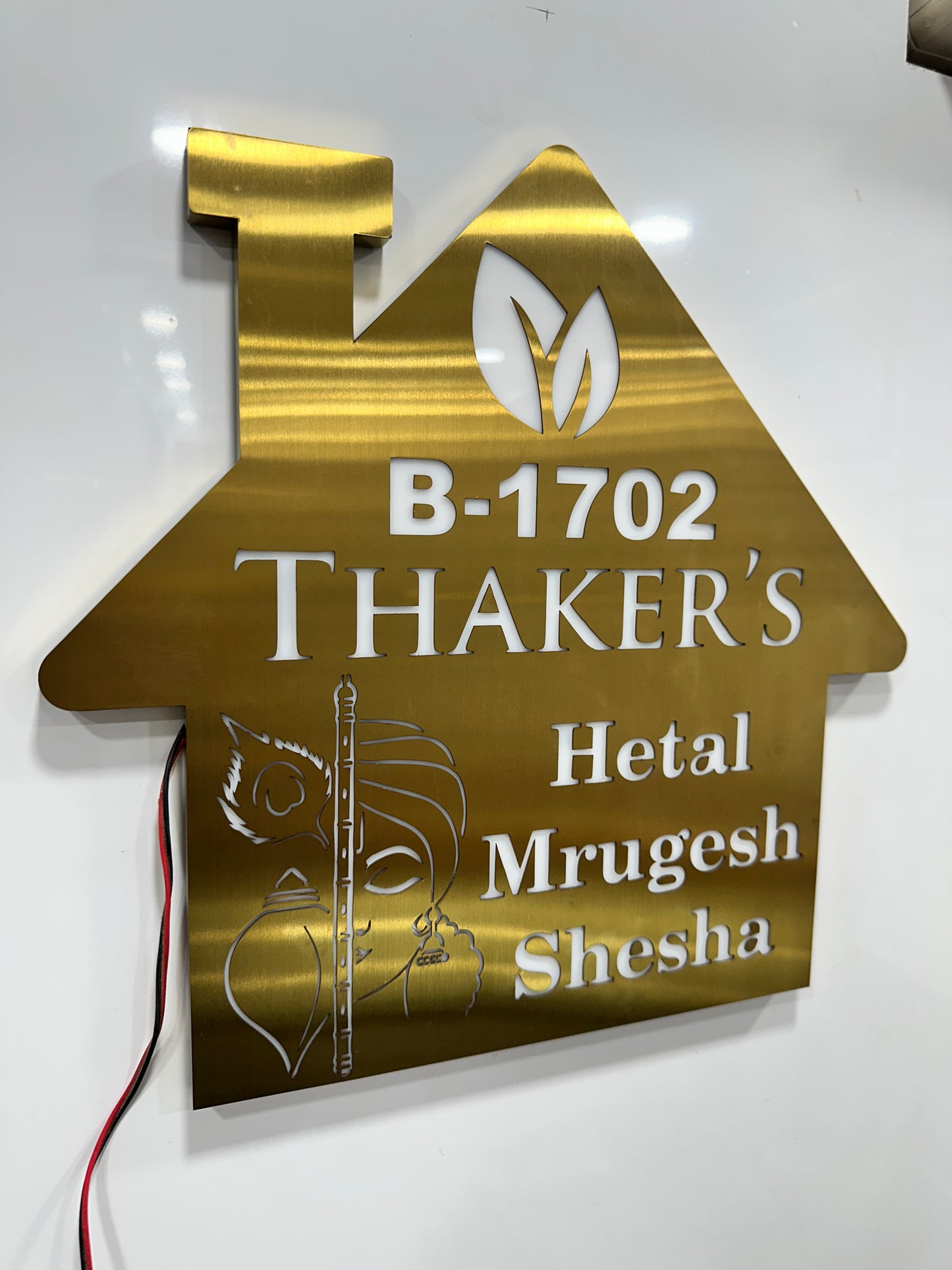 SS gold LED nameplate