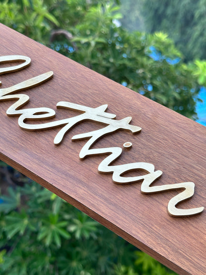 Surname Brass name plate