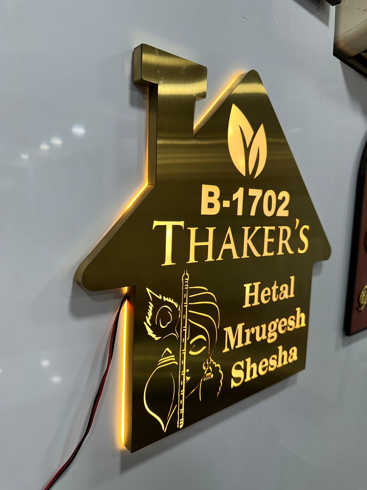 SS gold LED nameplate