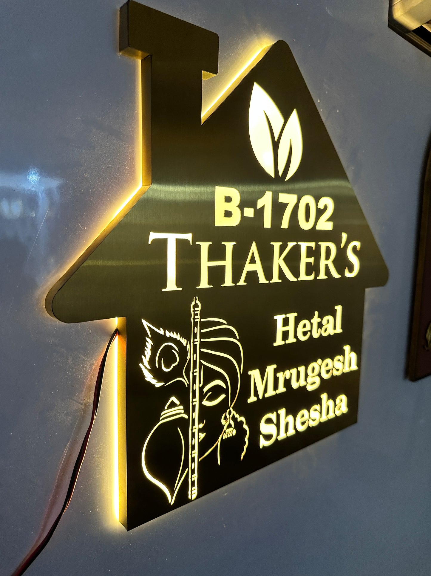 SS gold LED nameplate