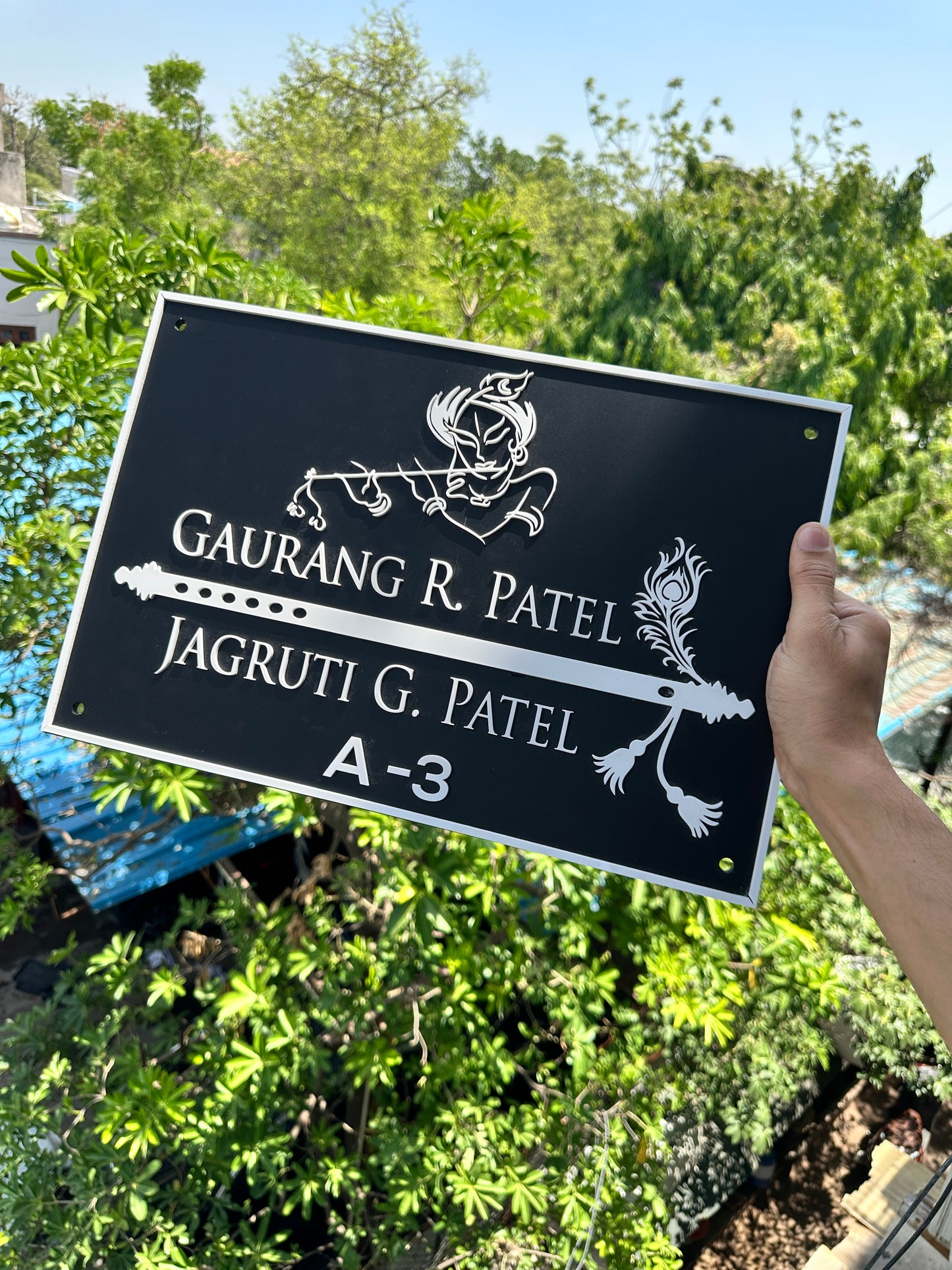 Krishna Flute nameplate
