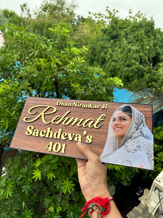 Photo name plate