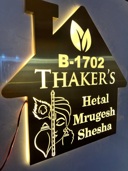 SS gold LED nameplate