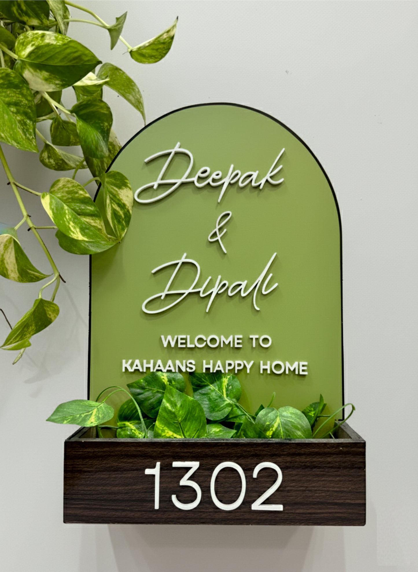Floral Name Plate