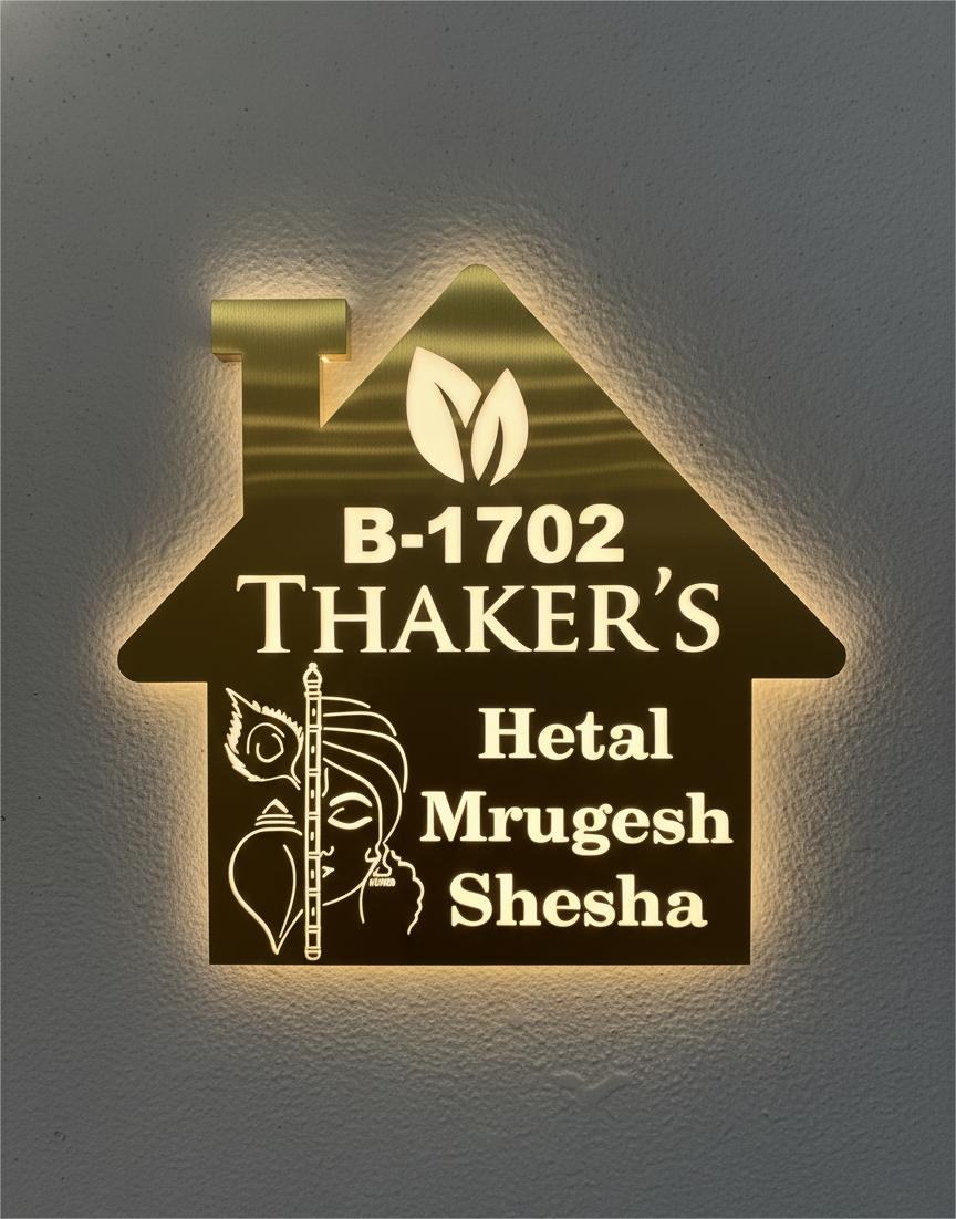 SS gold LED nameplate