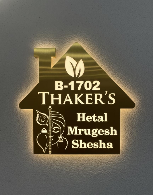 SS gold LED nameplate