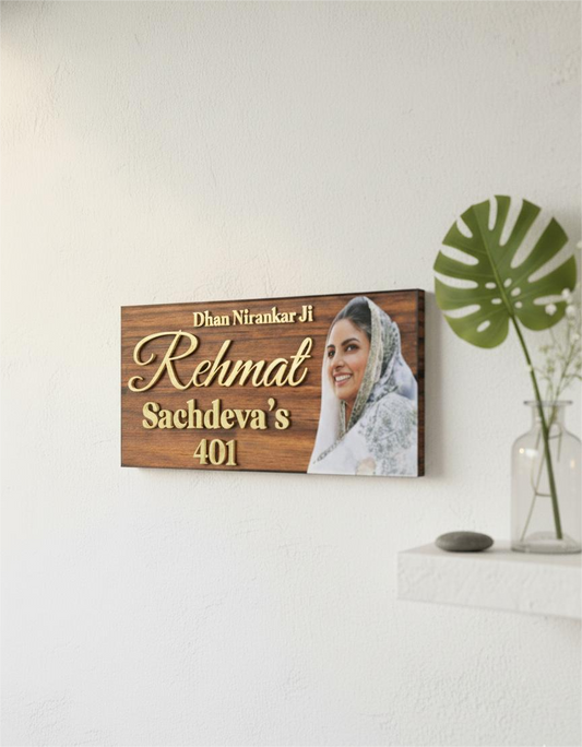Photo name plate