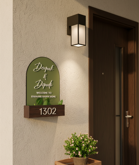 Floral Name Plate