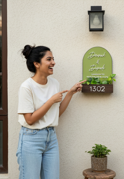 Floral Name Plate