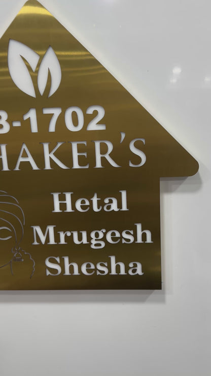 SS gold LED nameplate